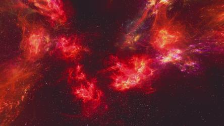 在红色星云般的火焰中穿行于3D空间[4K]