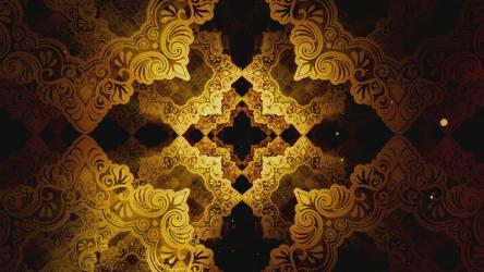 经典金色伊斯兰图案，3D[4K]