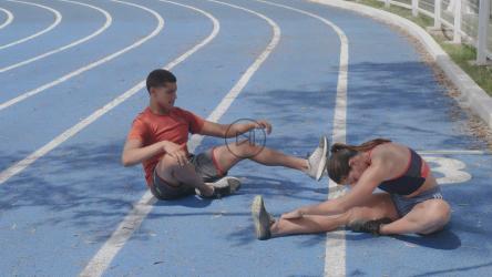 男人和女人在运动前伸展身体[免费商用]