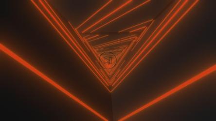 具有倒三角形橙色灯光形状的路径[4K]