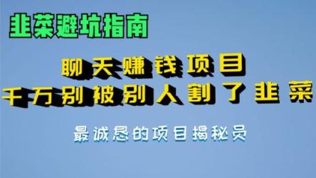 聊天赚钱蓝海项目操作教程