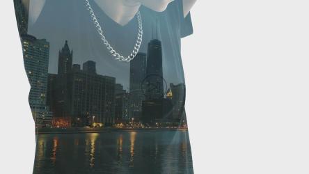 女性与建筑的双重曝光[免费商用]