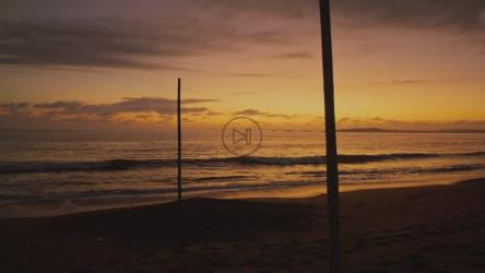 落日余晖的宁静海滩[免费商用]