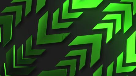 在平台上移动的3D绿色箭头[]