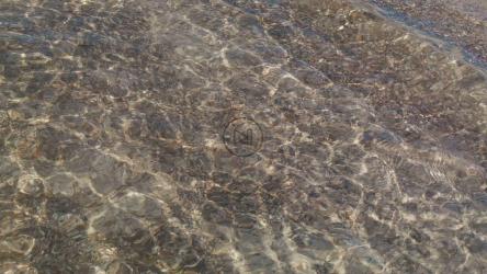 阳光明媚的海滩上清澈的海水的柔软波浪的纹理[免费商用]