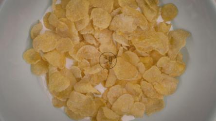 一碗牛奶和玉米片麦片[4K免费商用]