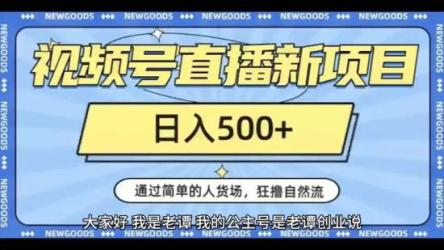 视频号直播新项目，通过简单的人货场