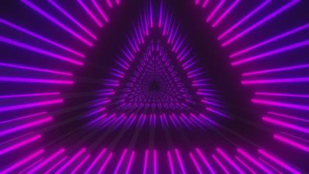 由紫光制成的三角形圆柱体通道[4K]