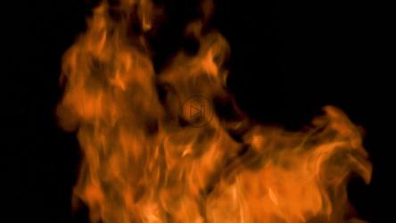 黑色背景上的橙色大火焰[免费商用]