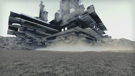 不明飞行物在另一个星球的建筑物附近[]