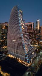 黄昏航拍中的现代建筑[免费商用竖屏]