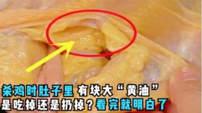 杀鸡时，鸡肚子里的大块“黄油”能吃吗？该扔掉还是吃掉？