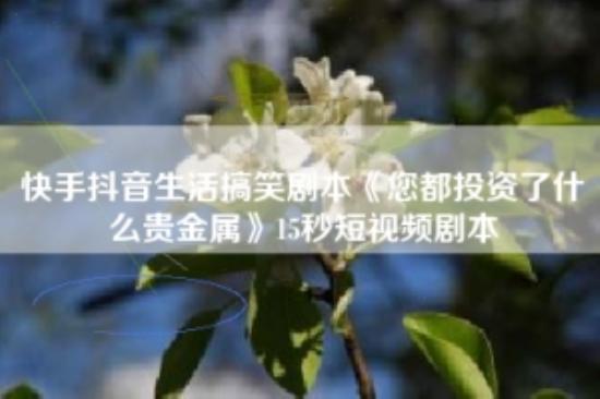 快手抖音生活搞笑剧本《您都投资了什么贵金属》15秒短视频剧本