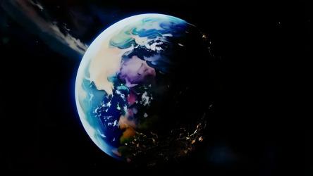 一颗色彩斑斓的行星在深空缓慢旋转AI生成 AI Generated:行星'；它的表面装饰着旋转的图案和迷人的色调，证明了宇宙所拥有的万花筒般的奇迹。在宇宙虚空的背景下，这个天体成为了一个迷人的焦点。