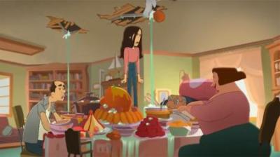 家里漏成水帘洞，一家4口却很开心，这部动画夸张得让人想笑