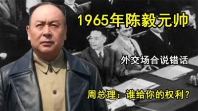 [视]1965年陈毅元帅外交场合说错话，周总理罕见发火：谁给你的权利？
