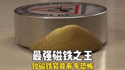[视]磁性最强的钕磁铁究竟有多恐怖 #涨知识 #趣味实验 #磁铁