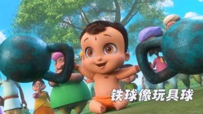 [视]大力士举重表演，沉重的铁球使他非常吃力，小神童却像玩玩具球