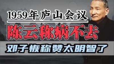 [视]1959年庐山会议召开，陈云为何称病不去？邓子恢：太明智了！