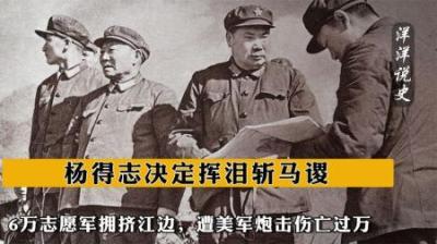[视]6万志愿军拥挤江边，遭美军炮击伤亡过万，杨得志决定挥泪斩马谡