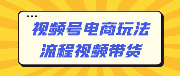 视频号电商玩法流程视频带货【吾爱】