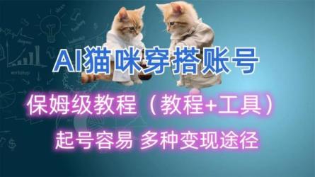 AI猫咪穿搭账号保姆级教程，起号容易，多种变现途径-课程-网盘资源分享