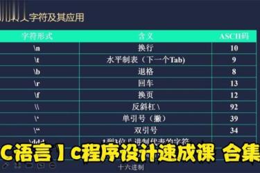 C语言程序教程+编程软件（完结）-课程-网盘资源分享