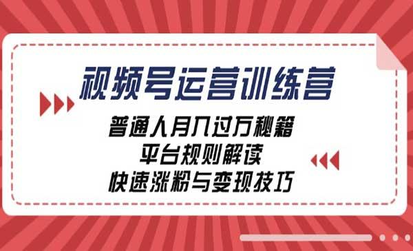 视频号快速涨粉与变现[吾爱首发]