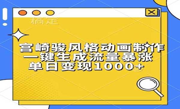 一键生成宫崎骏风格动画[吾爱首发]