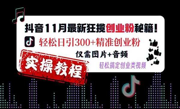 抖音狂揽创业粉秘籍[吾爱首发]