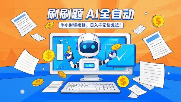 刷刷题 Ai 全自动，半小时轻松赚，日入千元快来试！[原创]