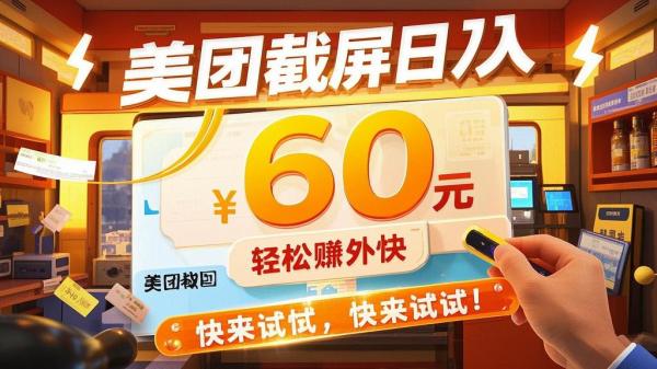 美团截屏日入 60，轻松赚外快，快来试试！[原创]