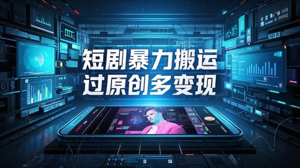 [原创]全网独家短剧暴力搬运，几分钟一条作品条条过原创，多种变现方式【揭秘】[吾爱独家]