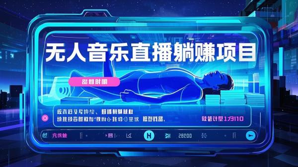 [原创]53 无人音乐直播，解放双手，实现躺赚，小白轻松实操，日入1000+，月入3w+[吾爱独家]