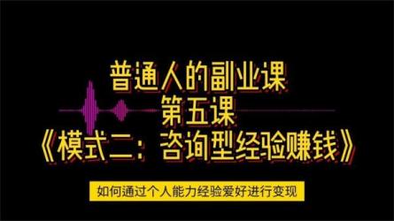 如何通过个人经验能力爱好进行副业赚钱-课程-网盘资源分享