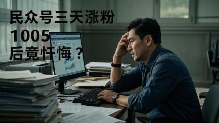 [原创]一次行为，民众号3天涨粉1005，效果我却忏悔了