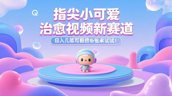 指尖小可爱，治愈视频新赛道，日入几张可翻倍，快来试试！[原创]