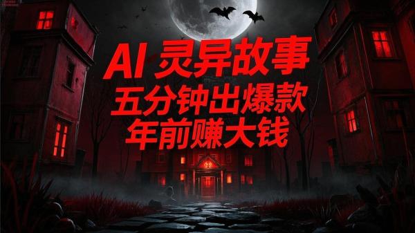 AI 灵异故事，五分钟出爆款，年前赚大钱。[原创]