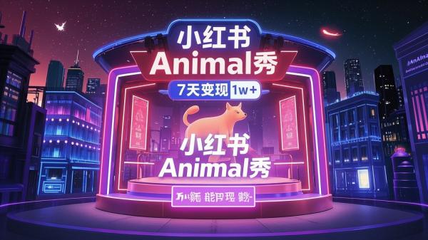[原创]小红书最新爆款项目，Animal秀，7天变现1w+