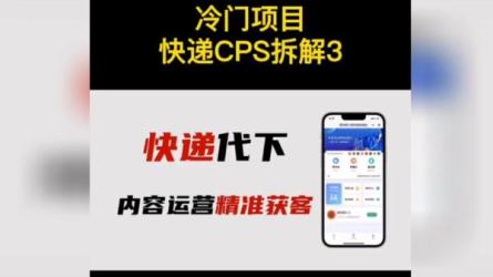 快递代下单项目，正规长期项目，坚持小半年月入6000+-课程-网盘资源分享