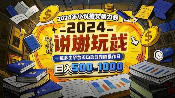 2024小说推文，轻松日入上千。[原创]