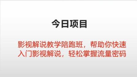 影视解说陪跑训练营，新手进阶自媒体达人，轻松月入破万-课程-网盘资源分享