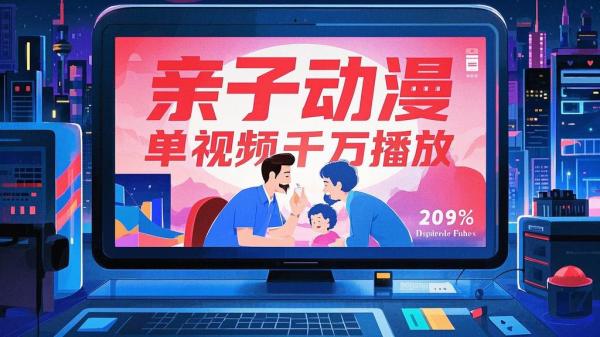 [原创]键生成原创亲子对话动漫单视频破千万播放多种变现方式日入多张[吾爱独家]