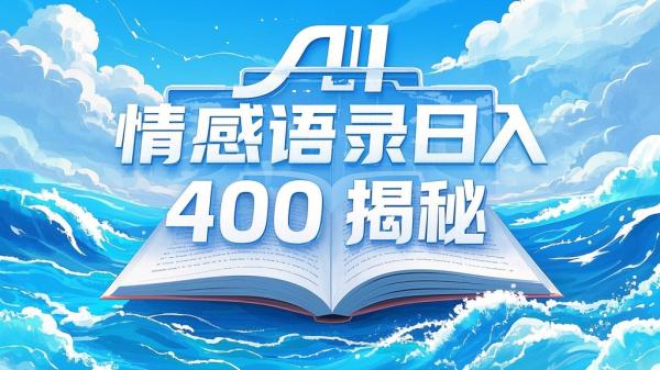 [原创]AI 赋能情感语录，蓝海赛道!每天一小时，小白也可日入 400 + 【揭秘】[吾爱独家]