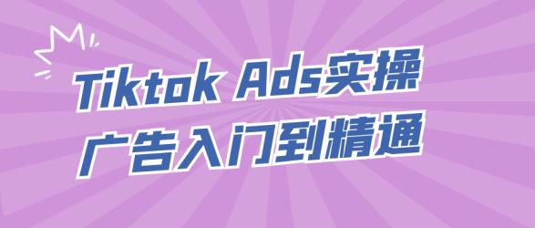 Tiktok Ads实操广告入门到精通【吾爱】