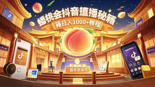 [原创]蟠桃会直播秘籍揭秘！靠抖音西游记直播助你日入1000+！零基础创业，赠送保姆级教程。[吾爱独家]