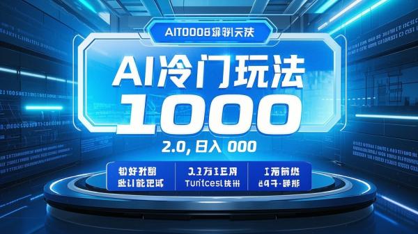 [原创]AI冷门玩法2.0升级版，分成收益+带货+收徒弟，多种变相方式，日入1000+带你弯道超车，实现逆风翻盘[吾爱独家]