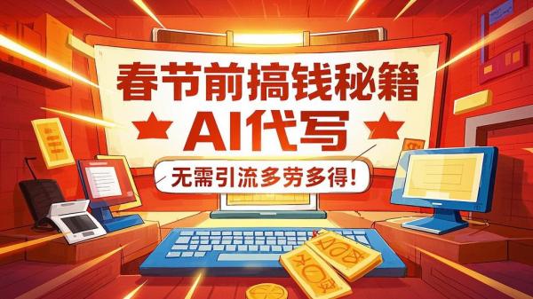 春节前搞钱秘籍，AI 代写，无需引流多劳多得！[原创]