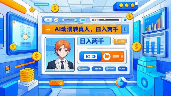 [原创].AI动漫转真人一条视频点赞100w日入2000多种变现方式[吾爱独家]