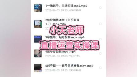 小天-2022实战起号秘训营，从实战起号到转正价，价值299元-课程-网盘资源分享